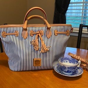 Dooney& Burke Blue and White Tote